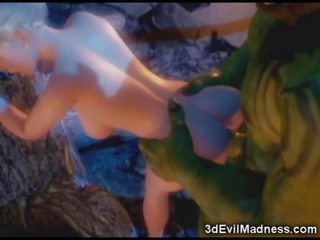 3d قزم أميرة خربتها بواسطة orc - جنس فيديو في ah-me