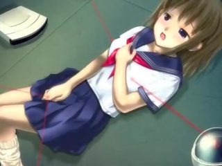 Anime mieze im schule uniform masturbieren muschi