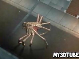 Prohnaný 3d blondýnka divinity v prdeli podle dva mimozemšťan spiders