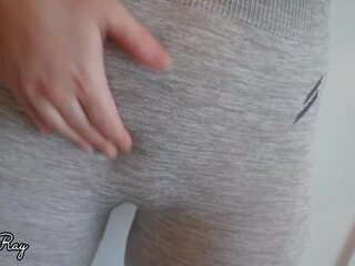 Cumming in Her Panties and Yoga Pants Pull Them up: dirty clip b1