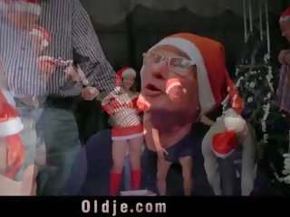 8 Pervert Old Men Gangbang erotic Santa Girl: Free HD dirty movie 18