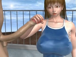 3d hentai δρόμος κορίτσι λαμβάνουν στέλεχος στο δίπλα στην πισίνα