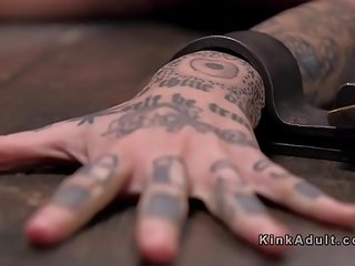 Tattooed at gagged sub bdsm torment