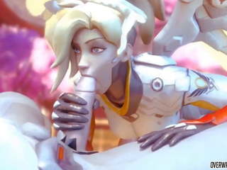 Groovy Mercy from Overwatch gets to Suck on Big pecker Nicely