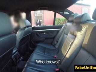 Pulled busty uk feature analized in police car
