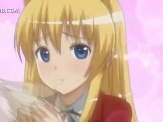 Fragile anime blond pupper slikket og kuse pounded hardt