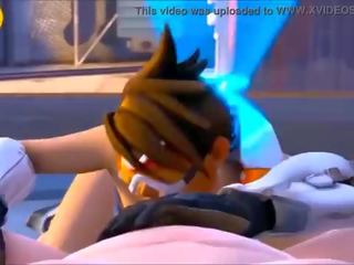 Overwatch เป็น oversexxed tracer vs widowmaker รองเท้าบู้ทส์ madness