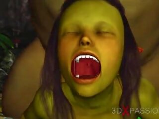 Green 怪物 ogre 亂搞 硬 一 oversexed 女 goblin arwen 在 該 enchanted 森林